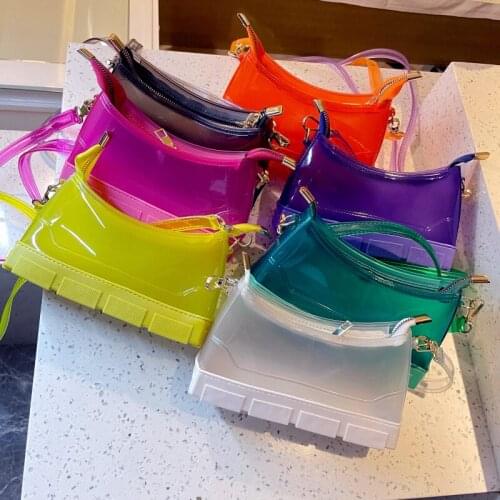 PVC Mini Bag Women Designer Handbag 2021 Shopper Purses New Girls Fashion Casual Solid Color Shoe Shape Jelly Bag Crossbody Bags