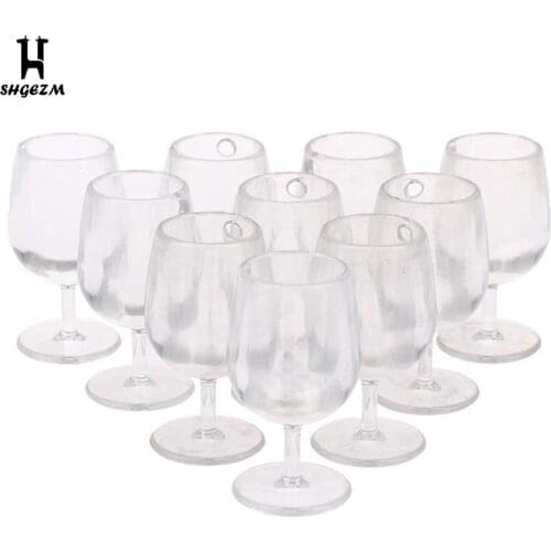 10Pcs Dollhouse Miniature Wine Cups Dolls House Kitchen Doll House Miniature Water Cup Toy Accessories