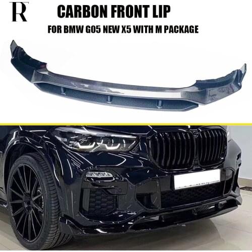 G05 Real Carbon Fiber Front Bumper Lip Chin Spoiler for BMW G05 New X5 with M Package 2019 UP