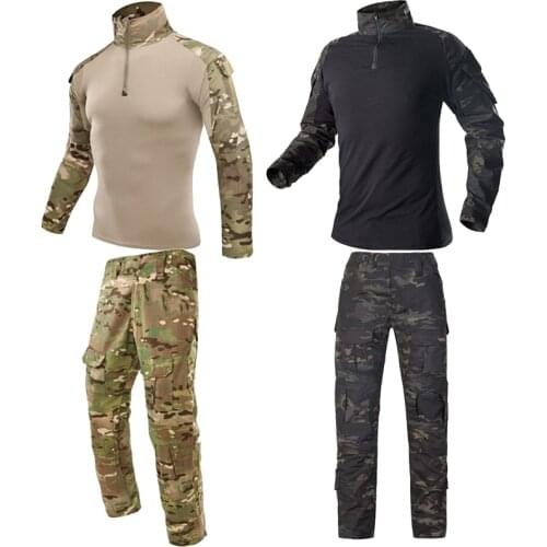 Men Airsoft Shirts Uniform Multicam Militar Multicam Camouflage Shirt Hunting Tactical Special Force Uniform Combat Ghillie Suit