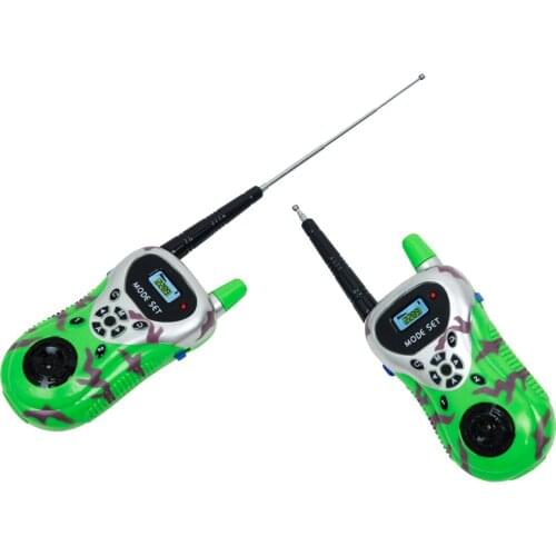Pack of 2 Green Plastic Electronic Walkie Talkie Toy for Kids Outdoor Play