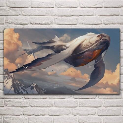 Cloud drinker big fish northern sea Bei Ming You Yu Kun fabric posters on the wall picture home living room decoration KN010
