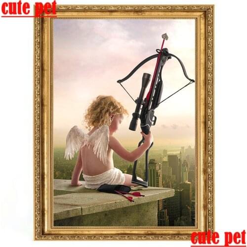 Wallpaper Cupid angel DIY Diamond Painting 5D Crystal square Round Diamond Painting Embroidery Home Decor Diamond Mosaic Gift