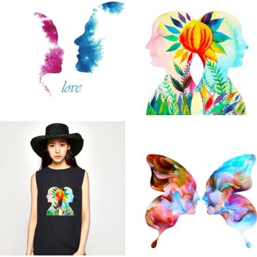 Lovers Patch Iron On Patches For Clothing Diy Patch Garment Accessories Heat Transfer Thermo Stickers On Clothes Artistic Patch