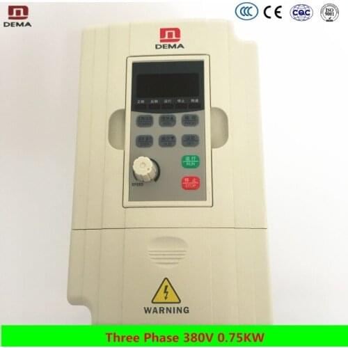 DEMA VF control VFD Motor Variable speed drive Frequency Inverter 3Phase 380V Input 0.75KW Energy Saving Industry Equipment