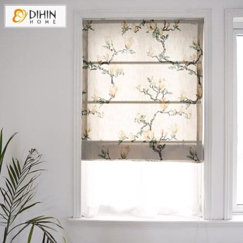 Pastoral Flowers Roman Shades Blinds Window Curtains Custom Made Roman Shades for Windows, Doors, Home, Kitchen, Living Room