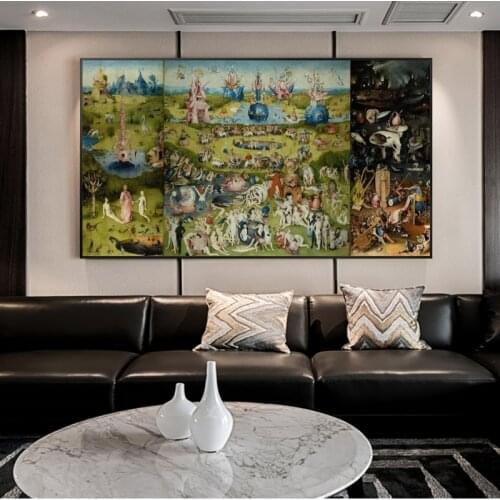 The Garden of Earthly Delights Canvas Paintings On the Wall Famous Art By Hieronymus Wall Art Posters Pictures For Living Room