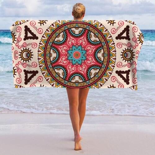 Mandala ethnic style digital printing sports towel quick-drying double-sided velvet beach towel