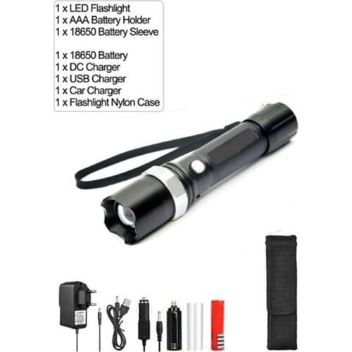 6200LM Super Bright Led flashlight DC linterna led torch T6/L2/V6 Power Tips Zoomable Bicycle Light 18650 Rechargeable