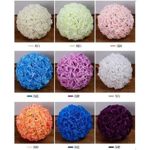 Wedding Party Hanging ball-flower Round flower decoration many color Flower Kissing Ball for road lead or pillar columns 12pcs