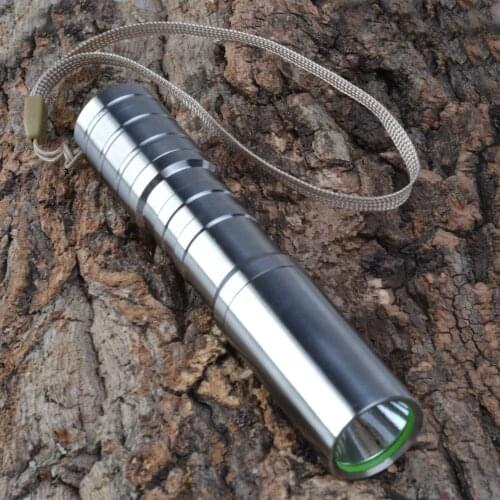 SingFire SF-75B CREE XPE R2 250LM 3-Mode White LED Stainless Steel Mini Flashlight(1*18650 Battery)-Silver