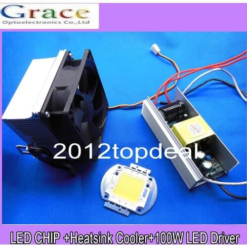 100W 150W 200Watt High Power White LED Light + Heatsink Cooler+100W LED Driver