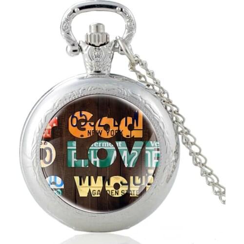 Unique Bible Verse God Love World Design Quartz Pocket Watch Pendant Clock Watch Men Women Necklace Best Gifts