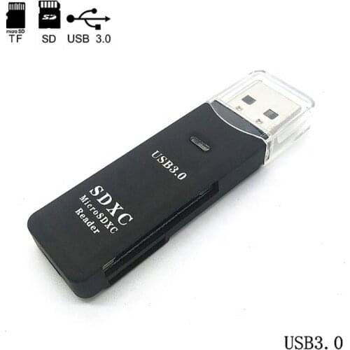 OEM 2 In 1 USB 3.0 Multi SD TF SDXC Micro SDXC Memory Card Reader Adapter mini Super speed 5Gbps Card Reader Converter for pc