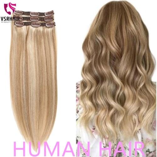 VSR 3pcs Clips Extensions 60g 100g 120g Machine Remy 100% Pure Human Hair Easy Do Clip Hair Extension