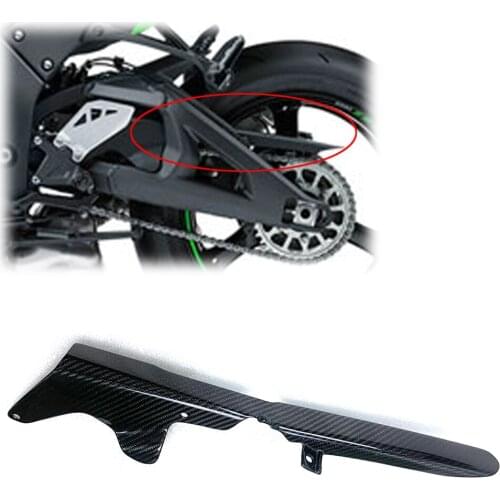 Motorcycle for Kawasaki ZX-10R ZX 10R 2016-2020 3K Carbon Fiber Chain Guard Protectors Gloss 100% Twill Weave