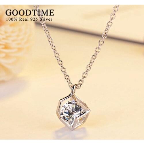 Fashion Creative Sterling Silver Jewelry Pure 925 Silver Necklaces for Women Special Magic Square Shape Pendant Necklaces