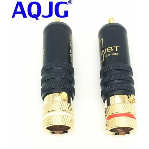 100pcs DHL or EMS Free High Quality RCA Connector Male WBT-0144 Signal Line RCA Plug Lotus Head Copper Plug Gold Plated