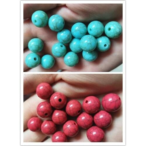 12MM Imitation Howlite Stone Stright Hole Blue/Red Resin Ball With Line Effect for DIY Handmade Jewelery Making 20pcs/pack y1410