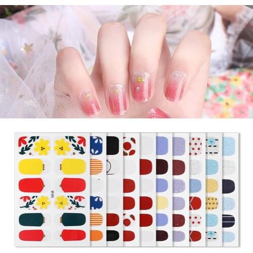 12tips/sheet Full Cover Nail Sticker Personality Cartoon French Eggflower Daisy Wraps Adhesive DIY Nail Art Decorations