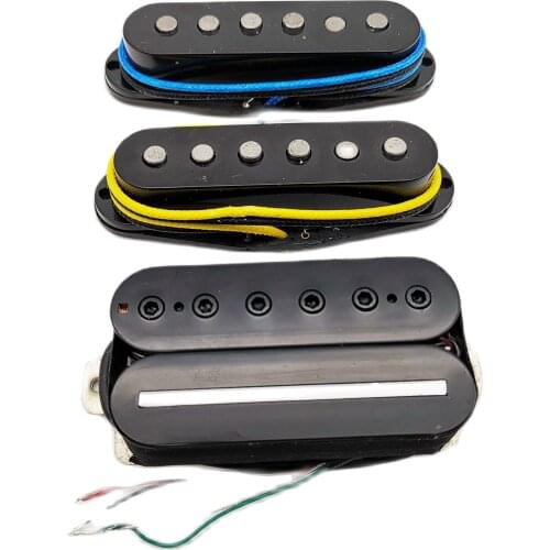 3pcs Neck/Middle/Bridge Pickup SSH Set Alnico5 Humbucker Pickups Single Coil Pickup Black Guitar Parts