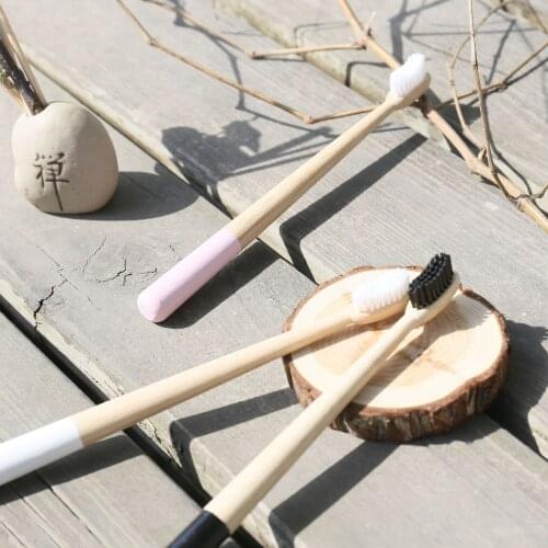 50pcs ultra soft toothbrush bamboo charcoal bambus toothbrushes bambu wooden toothbrush for home hotel travel use teeth clean
