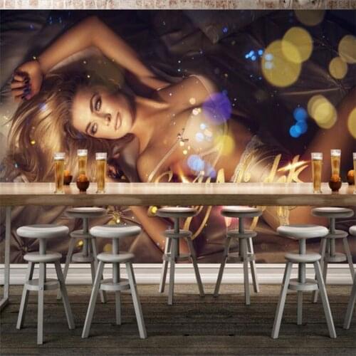 Beibehang Large Custom 3D Wallpaper Sexy Beauty Hotel Nightclub KTV Mural Background Wall Decorative Painting