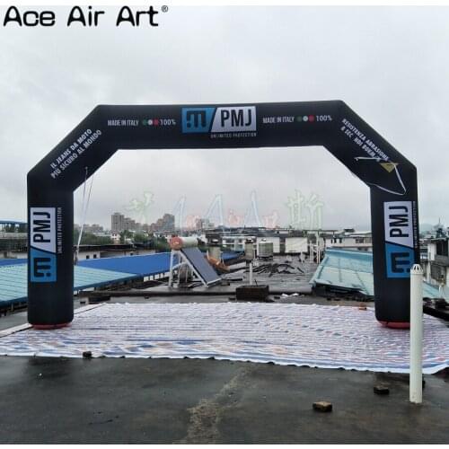 Commercial use 20ft black inflatable advertising arch with printing logo for exhibition