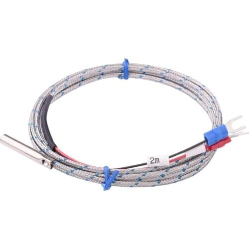 Probe Type Thermocouple K Temperature Sensor 2m Cable Wire 0~500'C for Measuring Boiler Oven Temperature Controller