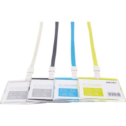 Deli 8304 Certificate card color hanging chest card student office punch hanging neck bus employee card set