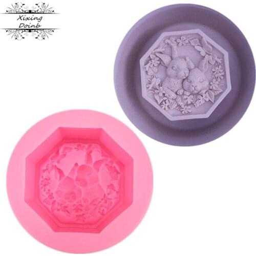 DIY rabbit shape silicone mold fudge chocolate mold soap tool Kitchen Baking tool
