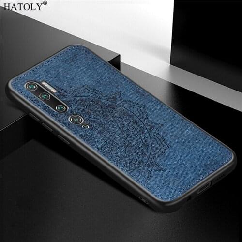 For Xiaomi Mi Note 10 Case Luxury TPU Bumper Frame Cloth Hard Phone Case For Xiaomi Mi Note 10 Back Cover For Xiaomi Mi Note 10