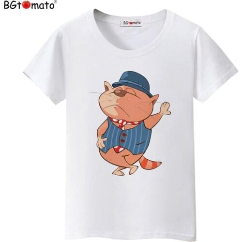 BGtomato T shirt Personality cartoon mouse tshirt Original brand kawaii tshirt women Short sleeve casual funny t shirts