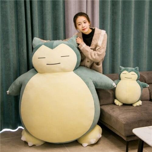 30-200cm Giant Snorlax Skin Plush Toy Anime Pocket Monster Big Snorlax Dolls Cartoon Pillow Cushion Cover Case with Zipper Gifts