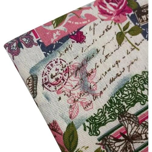 Cotton Linen Photo Background Fabric Linen Canvas Flax Flower Pattern Painting Fabric Crafts Cloth Handmade DIY Sewing Quilting