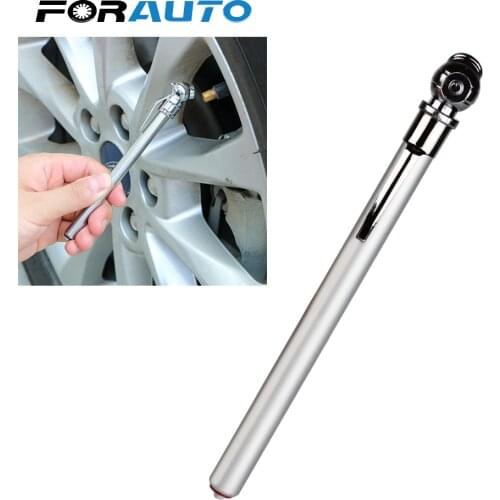 FORAUTO Emergency Use Car Tire/Tyre Air Pressure Test Meter Portable 5-50 PSI Pen Shape Pressure Gauge Car Styling Silver