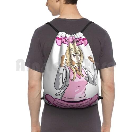 Kaede Akamatsu Backpack Drawstring Bags Gym Bag Waterproof Danganronpa Drv3 Danganronpa V3 Killing Harmony Anime Games