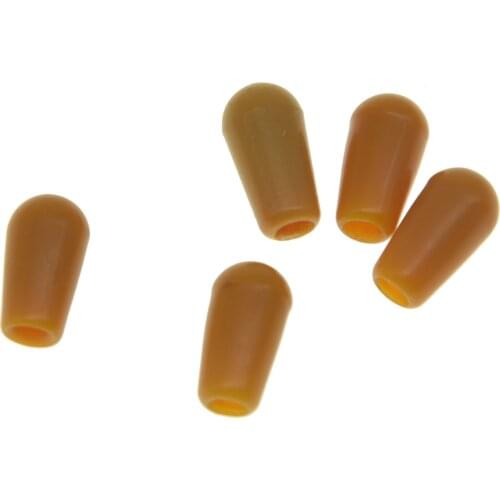 KAISH 5-Pack USA Thread 3 Way Toggle Switch Tip Switch Knob For Gibson/Switchcraft Pickup Selector Switch White/Amber