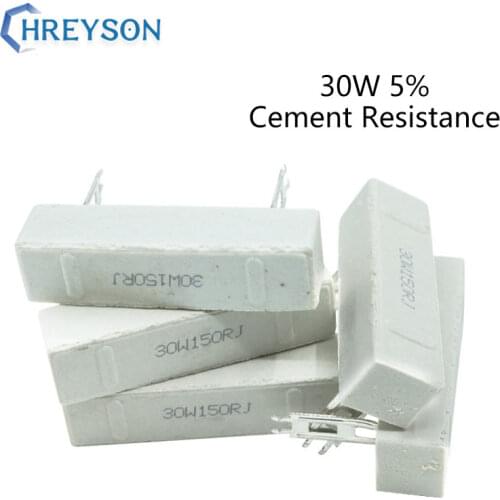 Ceramic Cement Resistance 30W 5% 1R 2R 3R 6R 15R 20R 50R 120R 220R 300R 500R 1-500R 1K 2K Europe 1Pcs