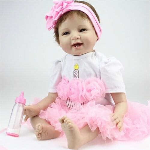 55cm Reborn Baby Dolls Vinyl Silicone Lifelike Alive Soft Babies Toddler Newborn Toy Kids Boy Girl Birthday Chirstmas Gift