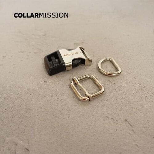 Metal buckle+adjust buckle+D ring/set) 20mm engraved buckle, We provide laser engraving service customize LOGO
