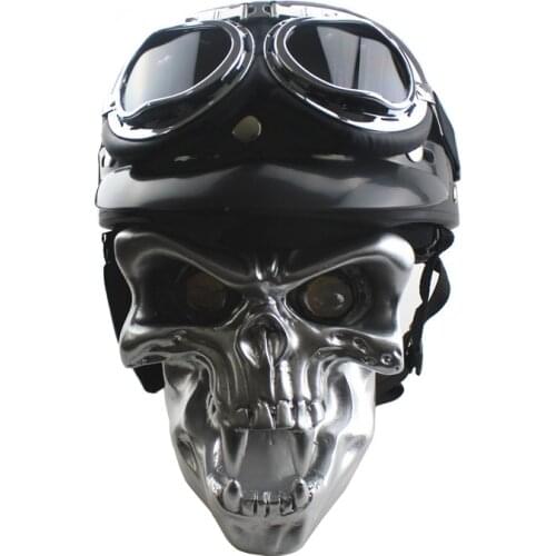 Handmade Custom Motorcycle Skull LED Headlight High /Low beam Headlamp +Helmets Goggles Cafe Racer Old School Bobber Dirt bike