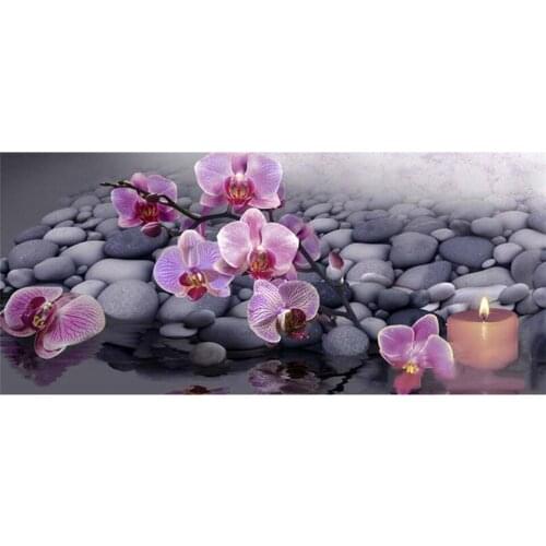 Orchid Stones Candle Zen Sets of Diamond Embroidery DIY Diamond Painting Cross Stitch Full Square Diamond Mosaic 5D Large Decor