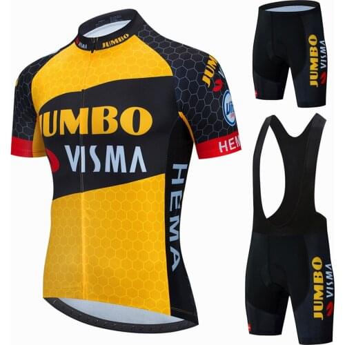 2022 New 2022 JUMBO VISMA Cycling Jersey Short Sleeve Bicycling Jersey 19D Shorts MTB Bicycle Clothing Ropa Ciclismo Maillot Bi