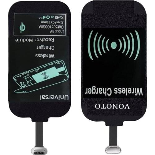 New Qi Wireless Charging Receiver Micro USB Type C Universal Fast Wireless Charger Adapter For Xiaomi Huawei IPhone Android