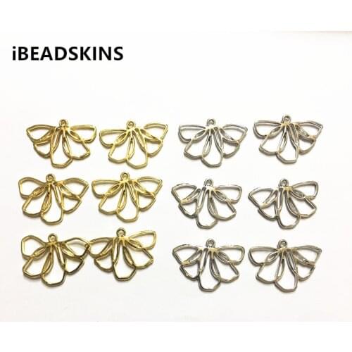 New arrival! 25X18mm 100pcs/lot Zinc alloy leaf charm for Stud earring/earrings accessories/Earring parts/jewelry DIY making
