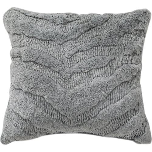 Solid color Pillowcase Throw Pillow Covers Rabbit Fur Bedroom Living Room Plain Sofa Cushion Cover Decorative 45X45