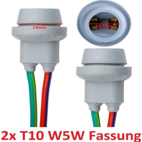 A pair of T10 W5W lamp sockets