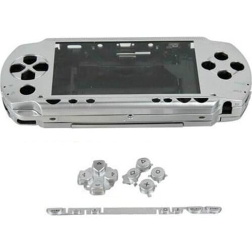 Silver Full Housing Repair Mod Case + Buttons Replacement for Sony PSP 1000 Console