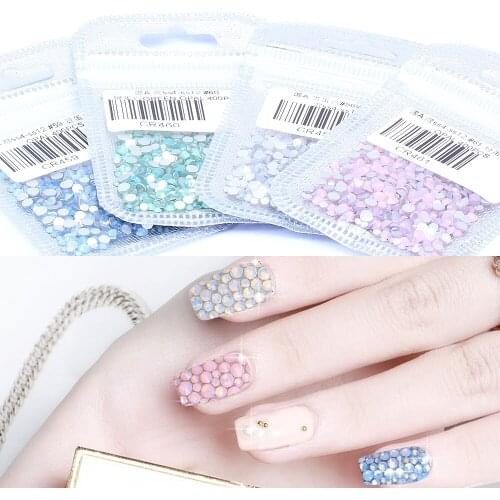 400pcs Mix Sizes of ss4-ss12 Opal Colors Non Hotfix Crystal Nail Glass Rhinestone Flatback Nail Art DIY Jewelry Garment Making